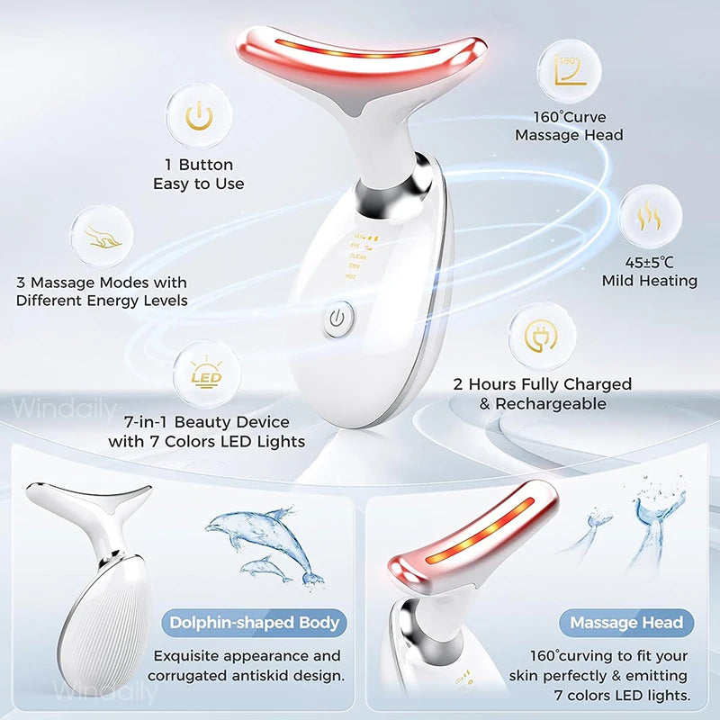 7-Color LED Face & Neck Sculpting Massager