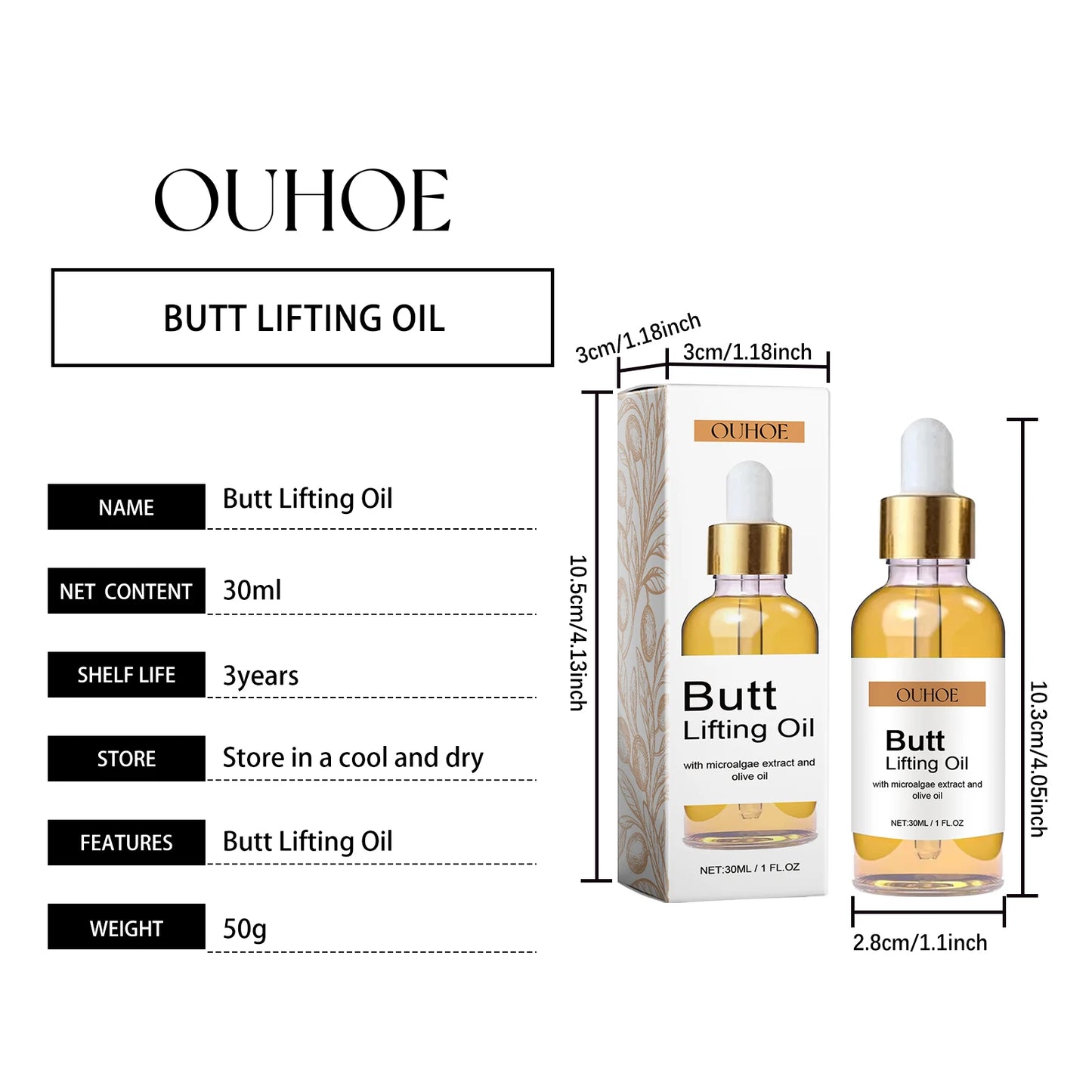 Butt Enhancement Oil – Firming & Nourishing