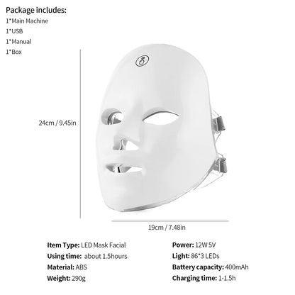 LED Photon Therapy Face Mask (7 Colors)