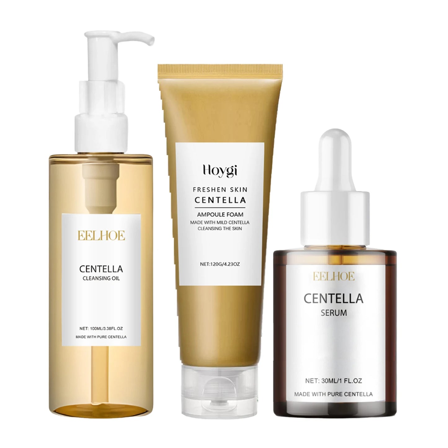 Centella Facial Care Set (Cleanser, Oil & Serum)